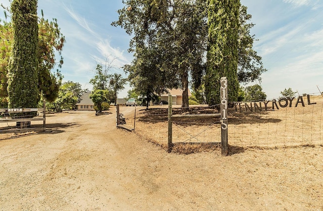 view of road with a rural view