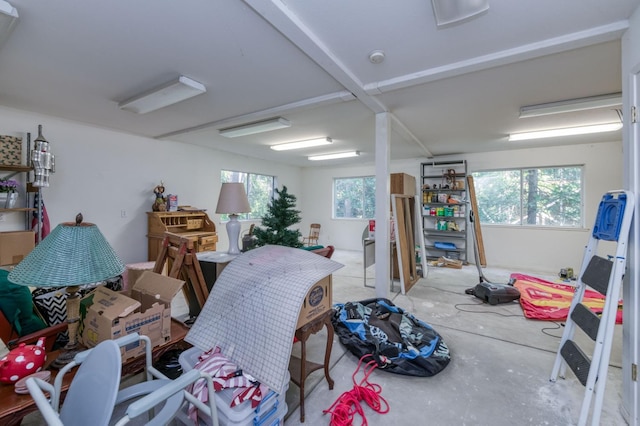 miscellaneous room with concrete floors