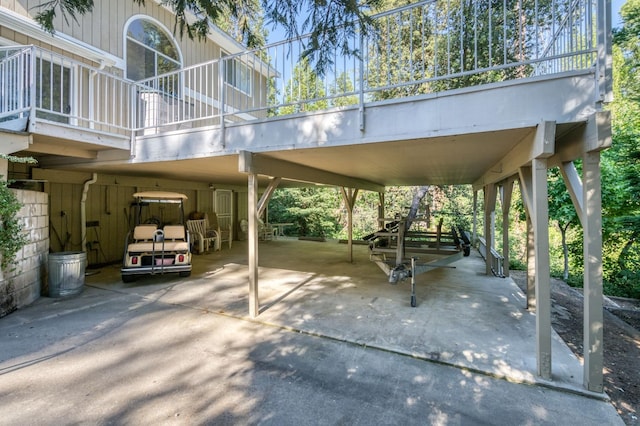 view of car parking featuring a carport