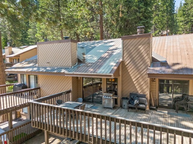 deck featuring area for grilling