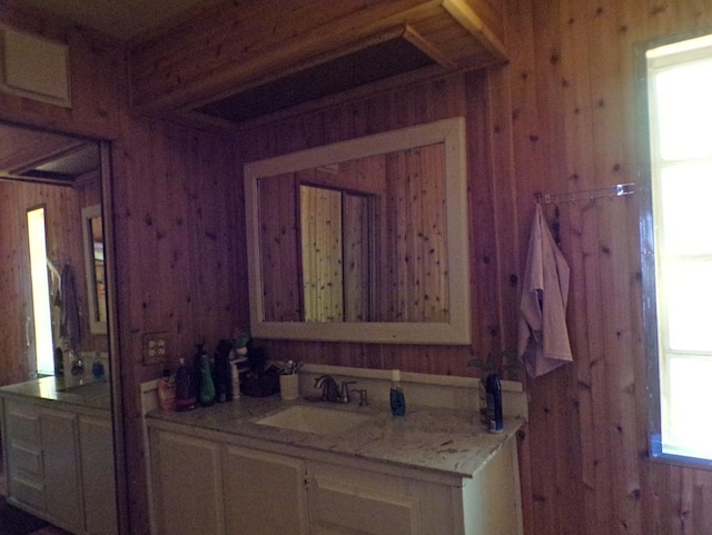 36839 Hopewell Rd, Yokuts Valley, CA 93675 - bathroom with wood walls and vanity