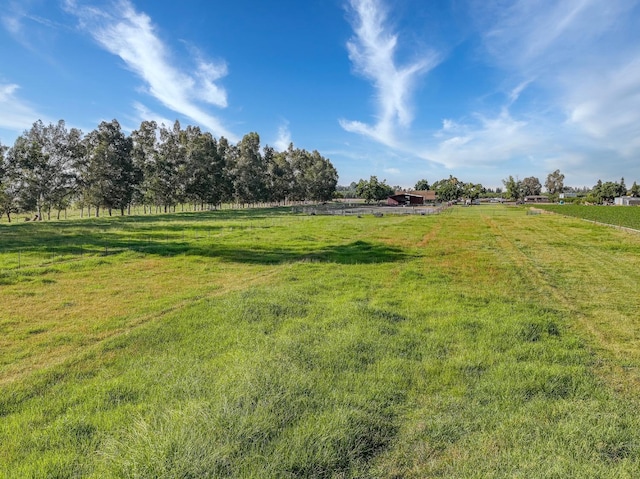 view of yard with a rural view