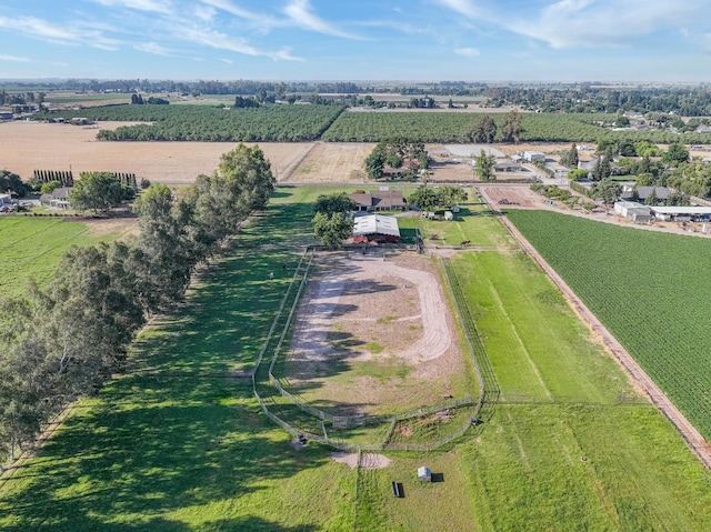 birds eye view of property featuring a rural view