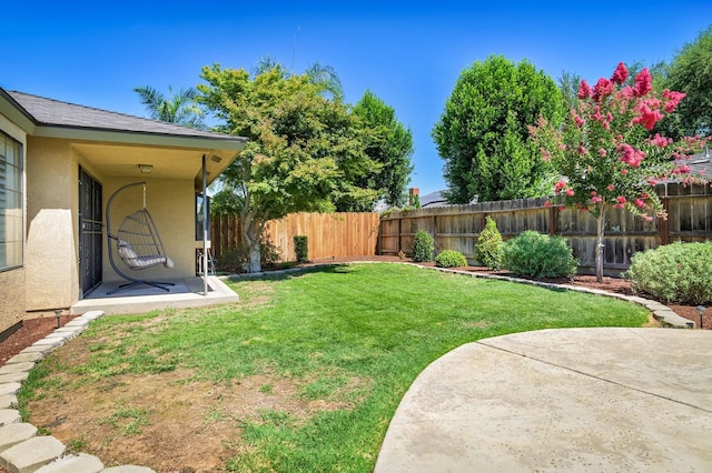 view of yard with a patio area