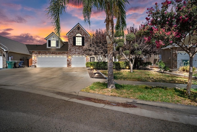 view of front of property featuring a garage