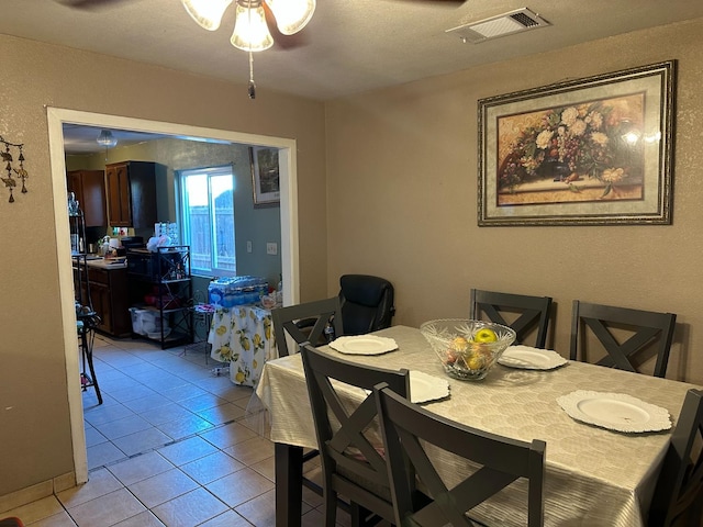 view of tiled dining room