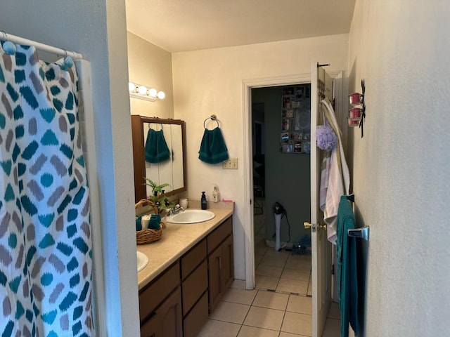 bathroom featuring vanity and tile patterned floors