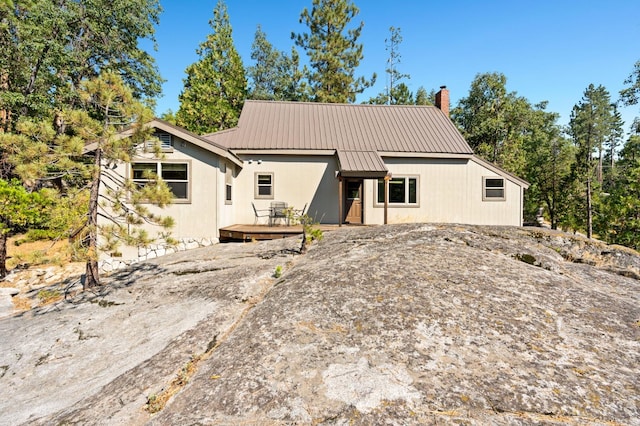 view of front facade with a deck