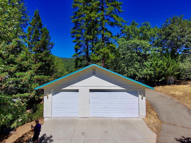 view of garage