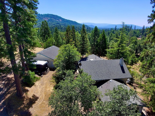 bird's eye view featuring a mountain view