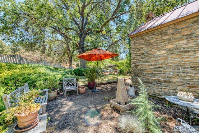 view of yard with fence