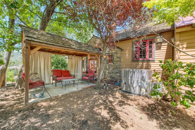 view of patio featuring an outdoor living space