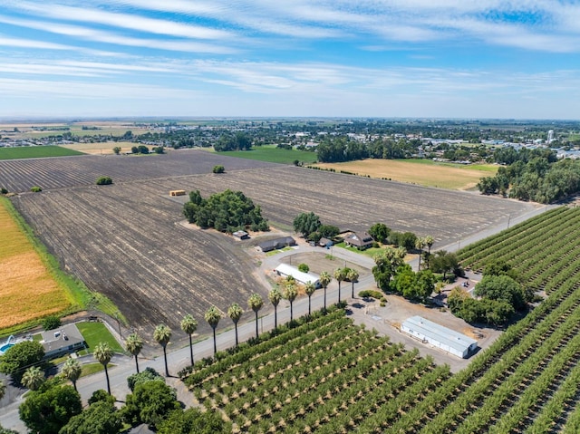 bird's eye view with a rural view