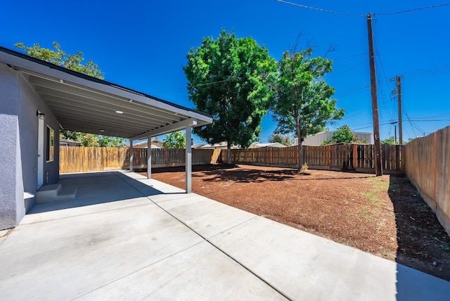 view of yard with a patio area