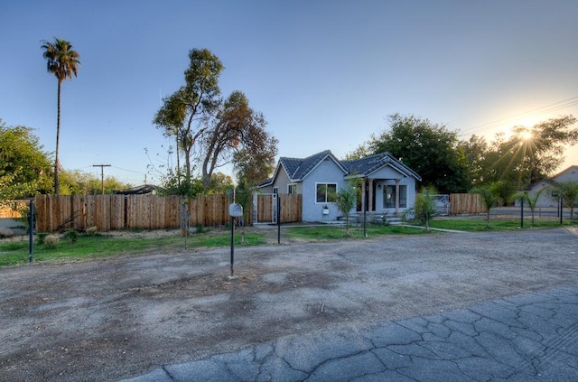 view of single story home