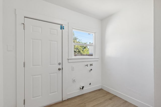 doorway featuring light hardwood / wood-style floors