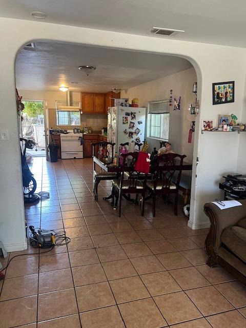 view of tiled dining room