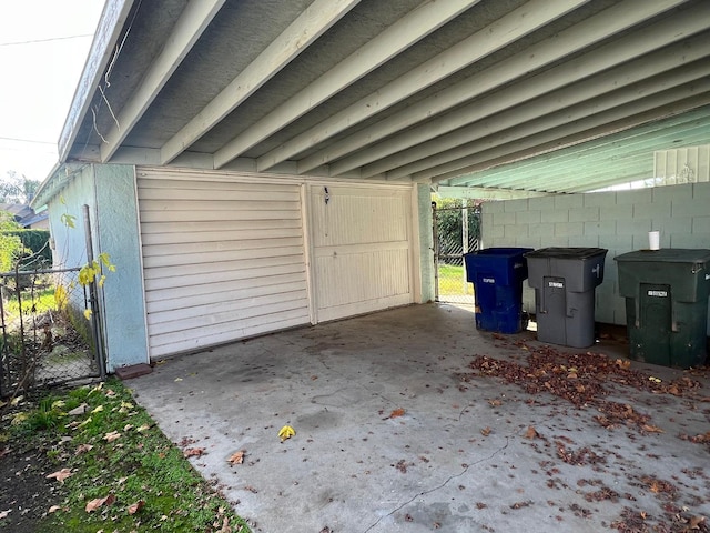 view of garage