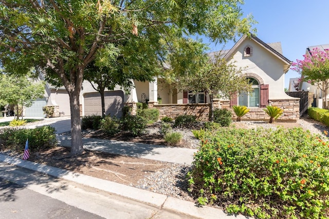 obstructed view of property featuring a garage