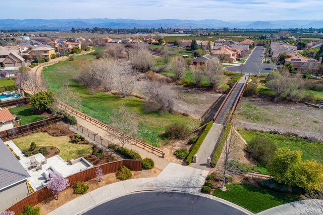 aerial view with a residential view and a mountain view