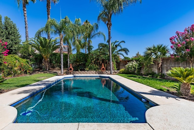 view of pool with a fenced in pool and a fenced backyard