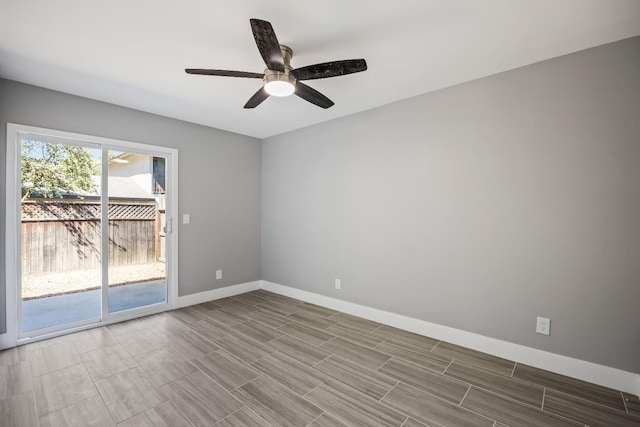 unfurnished room featuring ceiling fan