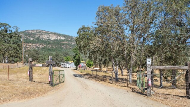 view of road with a mountain view