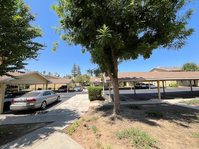 view of front of property with a carport