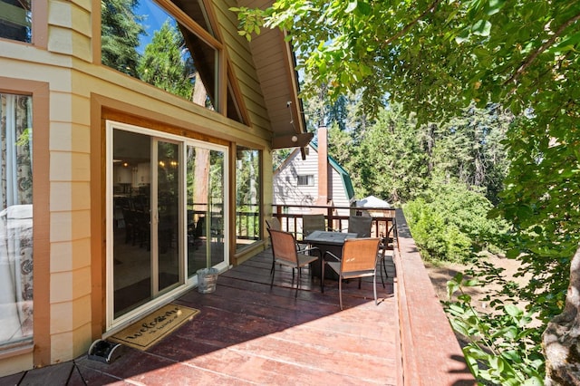 view of patio / terrace with a wooden deck