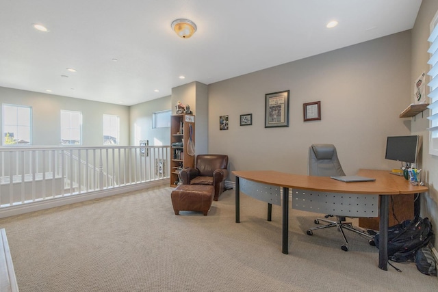 office area featuring carpet