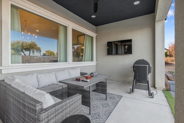 view of patio featuring an outdoor living space