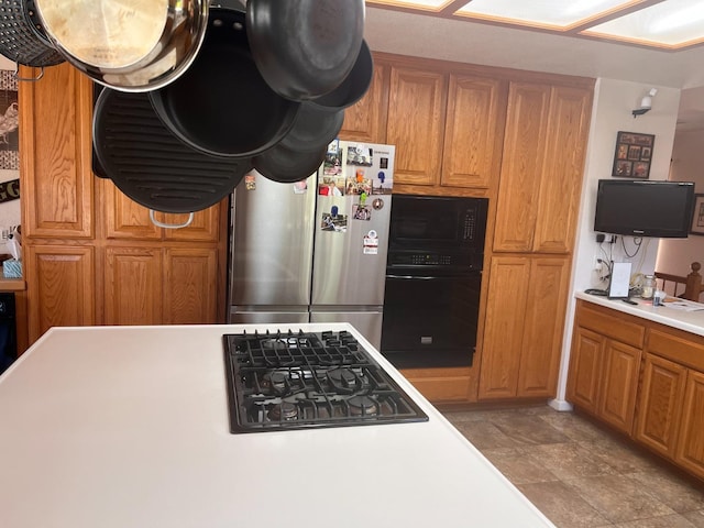 kitchen with black appliances