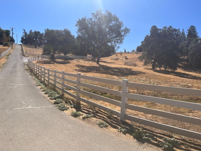 view of street with a rural view