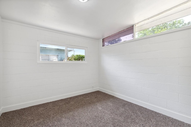 empty room featuring carpet floors and baseboards