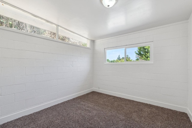 empty room featuring carpet and baseboards