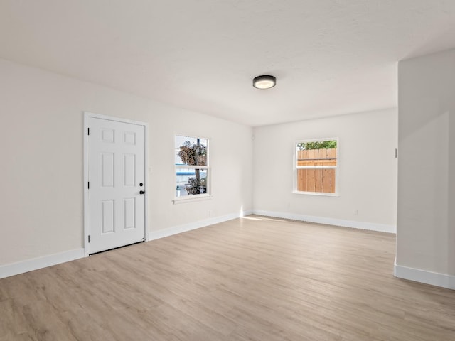 empty room featuring light wood-type flooring