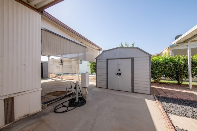 view of shed