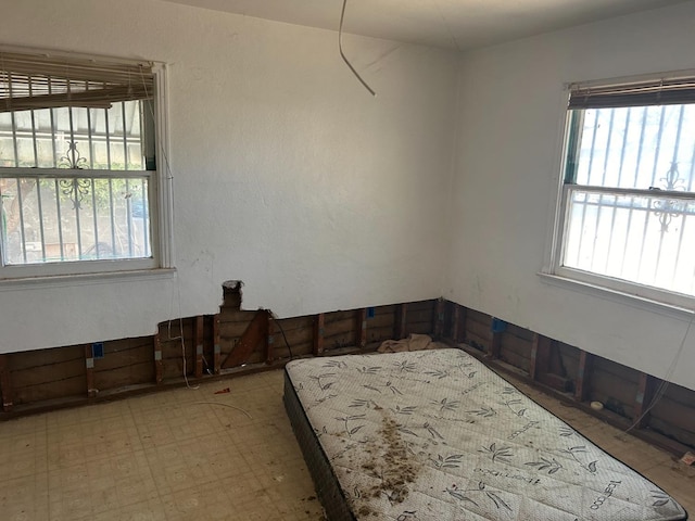 bedroom with light floors