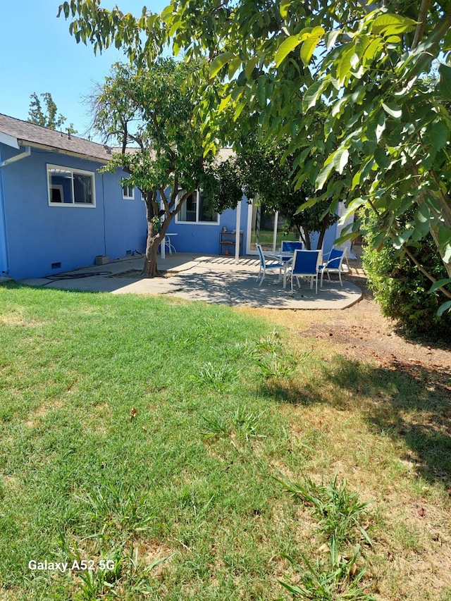 view of yard featuring a patio