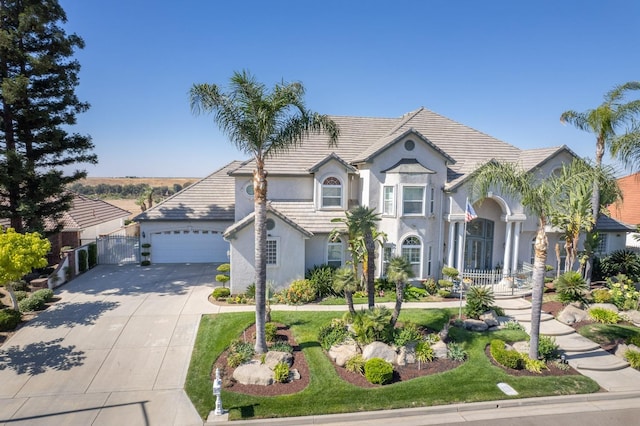 view of front of house with a garage