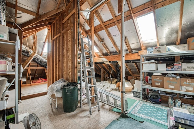 view of unfinished attic