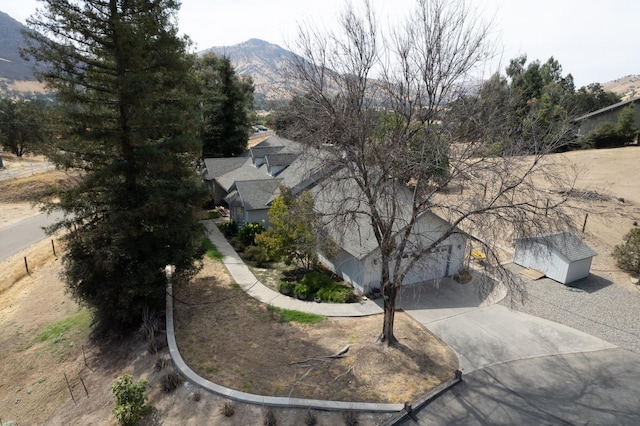 aerial view featuring a mountain view