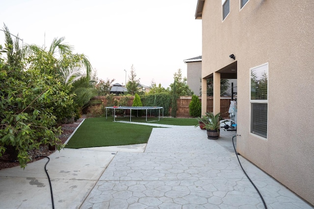 view of patio / terrace with a trampoline