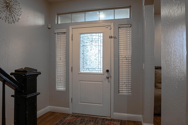 entrance foyer with hardwood / wood-style flooring