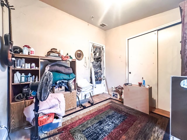 misc room with hardwood / wood-style floors