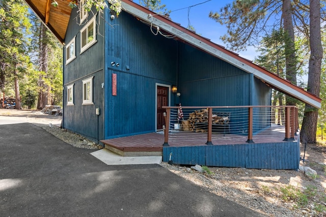 view of front of house with a deck