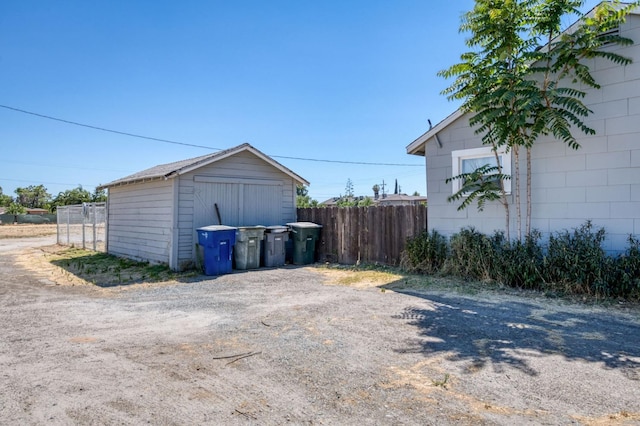 view of garage