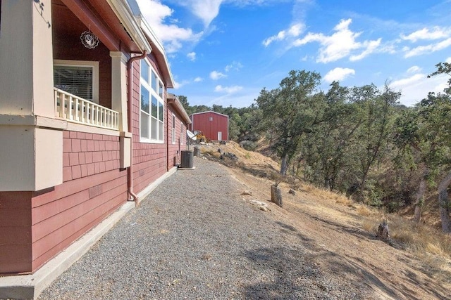 view of home's exterior featuring central air condition unit