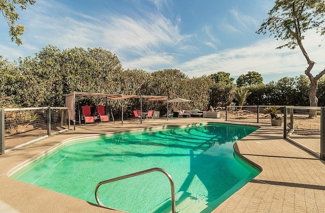 view of pool featuring a patio area