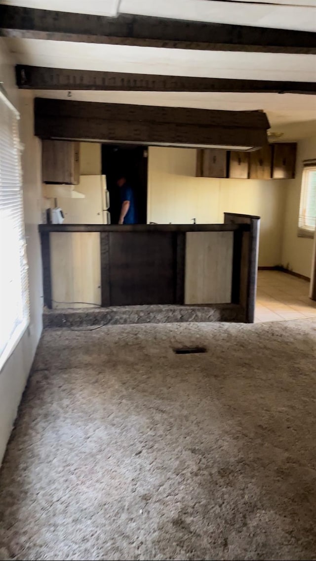 kitchen featuring white fridge